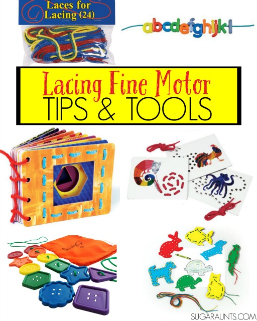 lacing gift guide and tips and tools on why lacing cards are awesome for fine motor skills. From an Occupational Therapist. 