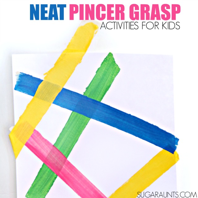 Neat Pincer Grasp activity to work on fine motor skills with kids using the precision grasp of neat pincer grasp.