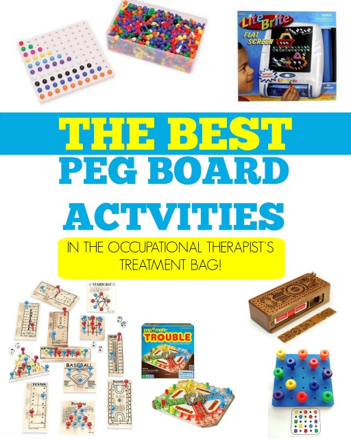 Homemade Peg board activities and ideas for kids from an Occupational Therapist.