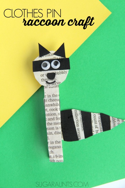 Raccoon craft with a clothes pin for use in second grade math: this Regrouping Raccoon will help with regrouping double digit addition math problems! 