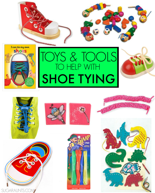 Shoe tying toys and activities 