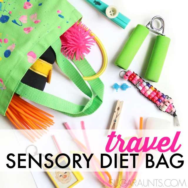 Bolsa de viaje para la dieta sensorial para las necesidades sensoriales sobre la marcha