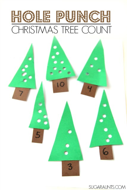 Christmas Tree Busy Bag Counting and proprioception activity