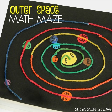 Practice regrouping three digit numbers with this 3D Outer Space math maze that kids can use for extra practice and with bilateral hand coordination.