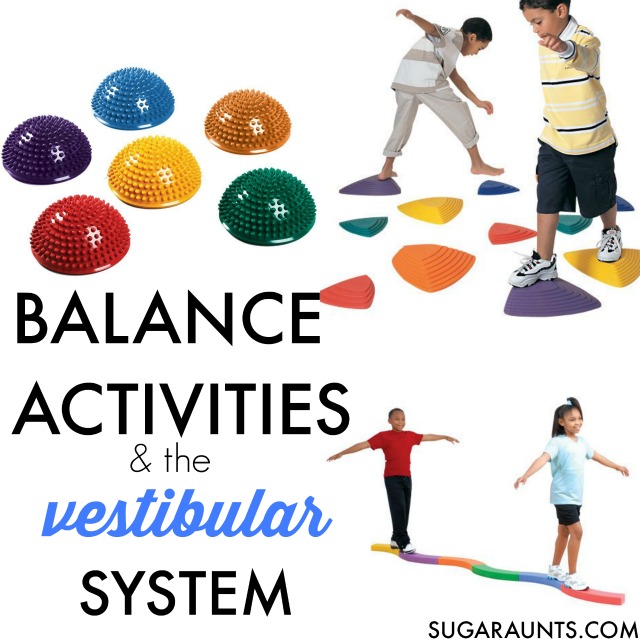 The vestibular system is one of the bodys senses and responsible for awareness of our body in space and gravitational insecurity during tasks.  Kids can use balance beams to work on integration of the vestibular sense, perfect for children who seek movement, run into objects, fear certain positions, have trouble visually tracking items in reading and written, and more. Occupational Therapy with a balance beam activities.