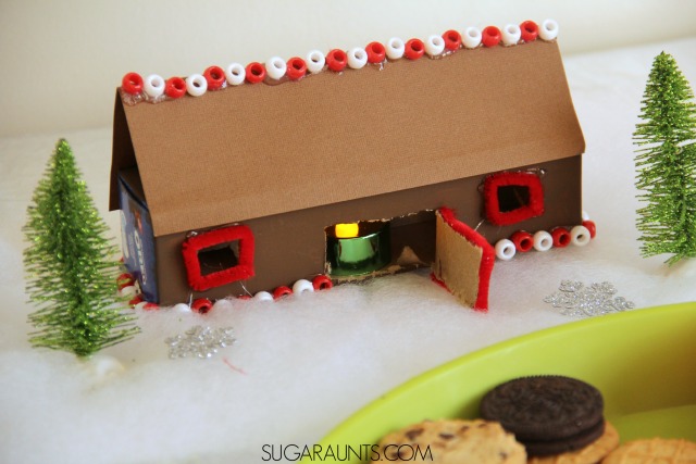 Throw a Cookie Decorating Party or play date this Christmas season.  I love the cookie box gingerbread village at this kid-friendly party!