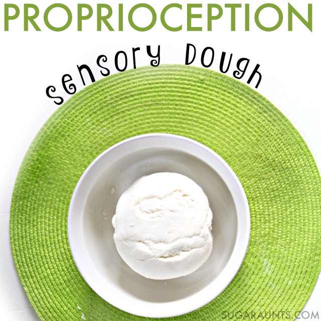 Make this marshmallow fondant dough recipe for a sensory play experience with kids.  The proprioceptive and strengthening input is unbelievable with this resistive and tough dough.  Sensory spectrum kids can get a calming and full body proprioception activity with this dough, from upper extremity to lower extremity for calming and relaxing heavy work.