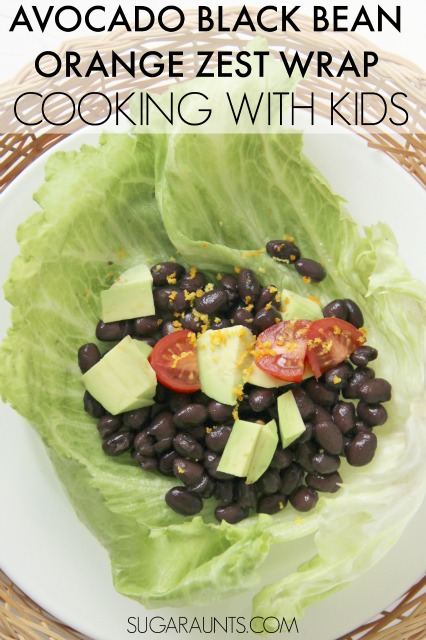 Avocado Black Bean Lettuce Wrap with Orange Zest. This recipe is so easy and filling that kids can make it and it fills them up! You dont even need dressing with the orange zest! It's healthy and low-calorie.