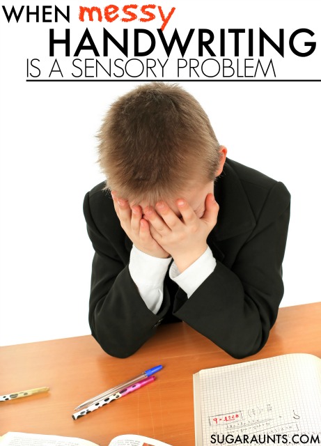 Handwriting and sensory problems and sensory strategies to help with messy handwriting.
