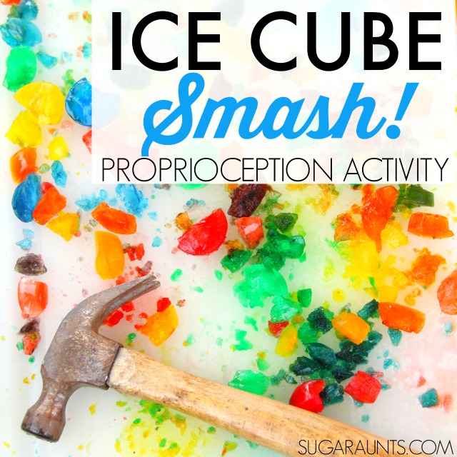 Ice Cube Proprioception and Vestibular Activity for kids that need sensory input. This is fun for typically developing children (and the adults) too!