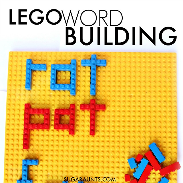 Utiliza los LEGOS para construir palabras. Esto es perfecto para el jardín de infancia y los primeros lectores que están aprendiendo a construir palabras sonando y combinando letras, y también tiene grandes beneficios para la motricidad fina.