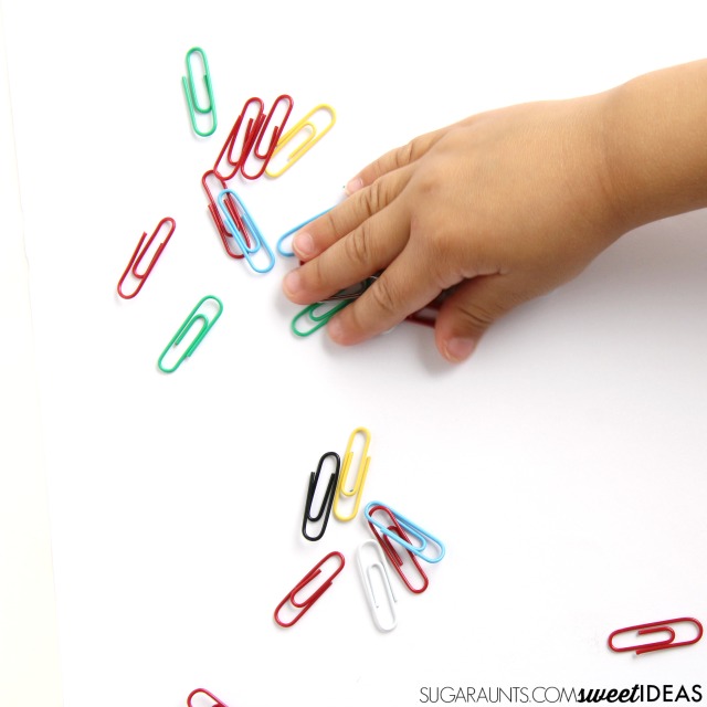 Paper clip math and learning activity for kids
