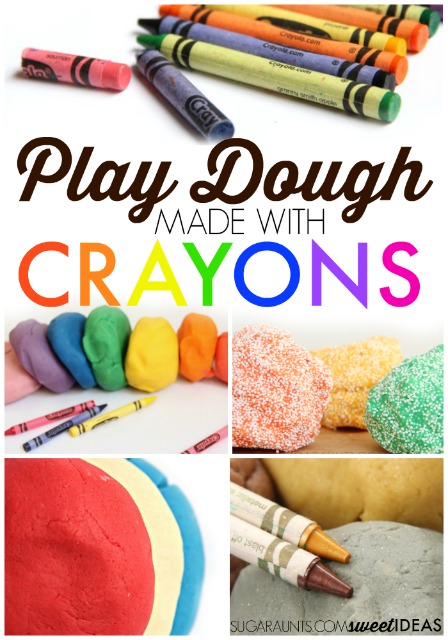 All the best crayon play dough recipe ideas for using crayons to make play dough