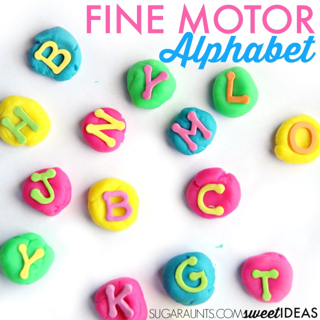 Try this fine motor activity with letters to practice so many hands-on learning activities with kids of all ages: spelling words, sight words, and letter identification while working on fine motor skills like intrinsic muscle strength.