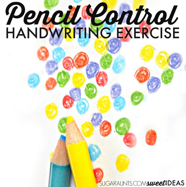 Colored pencils exercises for improving pencil control in handwriting.