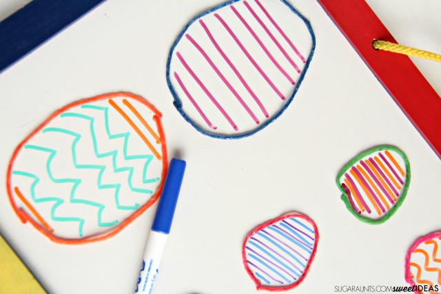 Work on pre-writing lines needed for neat handwriting and letter formation with this wikki stix Easter egg (or any time of the year!) pre-writing and pencil control practice activity. 