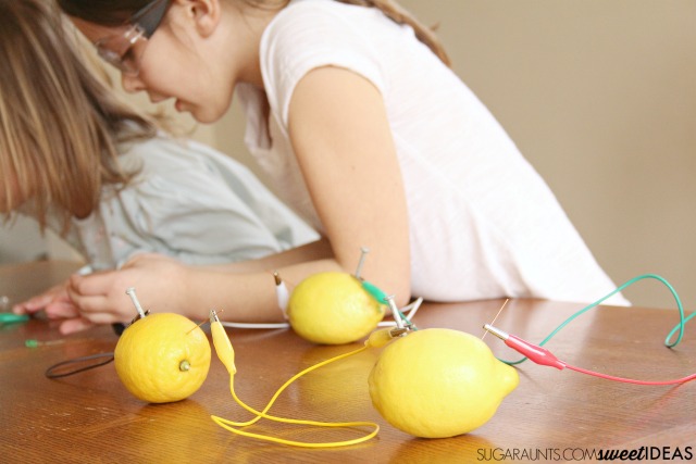 Lemon battery project is a STEM for girls activity