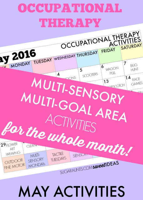 Actividades de mayo para el calendario de ideas de tratamiento de terapia ocupacional de este mes.