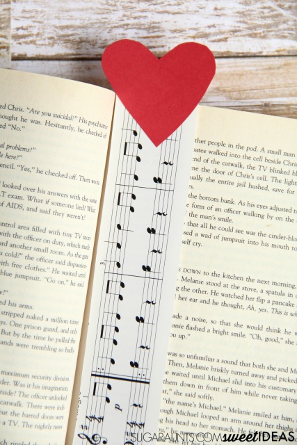 Music note bookmark craft