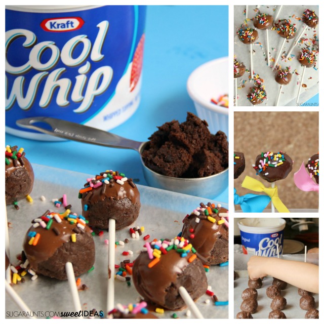 Los Pops de Brownie de Cool Whip son fáciles de hacer y son un divertido regalo para los niños después de la escuela.