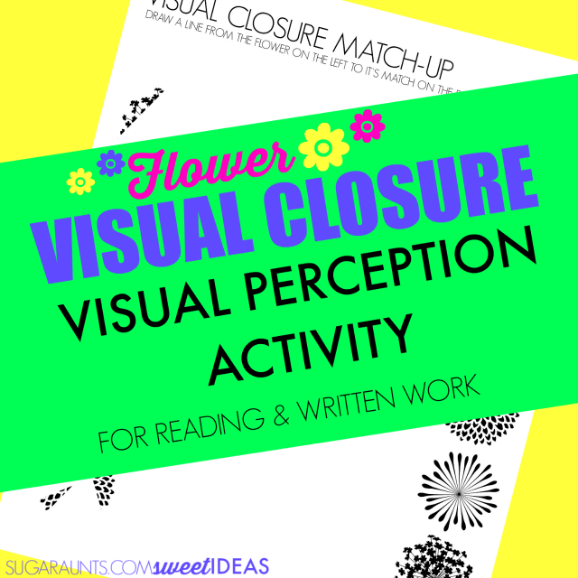 Visual closure flower themed visual perception activity