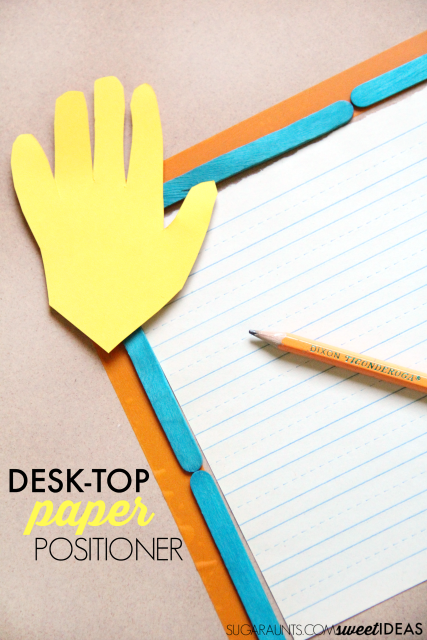 Haz este posicionador de papel de escritorio para ayudar a los niños a sujetar y estabilizar el papel al escribir y a colocar el papel en el escritorio para mejorar la legibilidad de la escritura.