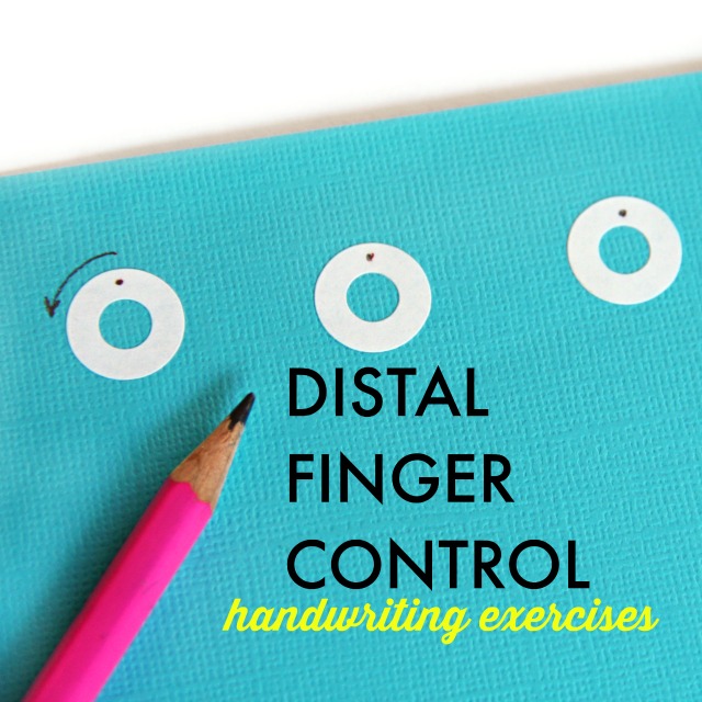 Try these distal finger control exercises using sticker reinforcement labels to develop and build fine motor skills needed for dexterity and legibility in written work. Perfect for a pre handwriting activity!