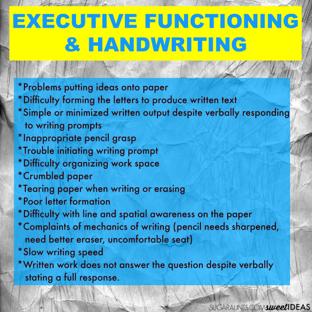 Executive functioning skills and handwriting with tips for helping kids at home and in the classroom