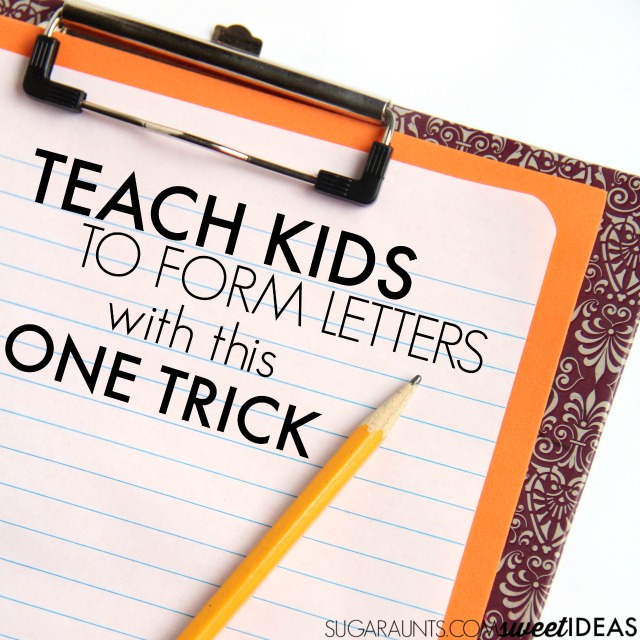 Easy trick for helping kids to write with appropriate pencil pressure and letter formation.