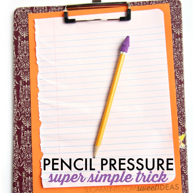 Easy trick for helping kids to write with appropriate pencil pressure and letter formation.