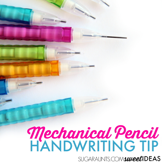 Use a mechanical pencil to help kids who write too dark or too lightly on the paper.