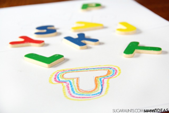 Try this line awareness and spatial awareness handwriting activity using puzzle pieces and crayons to work on handwriting in a fun and creative way that doesn't require writing.
