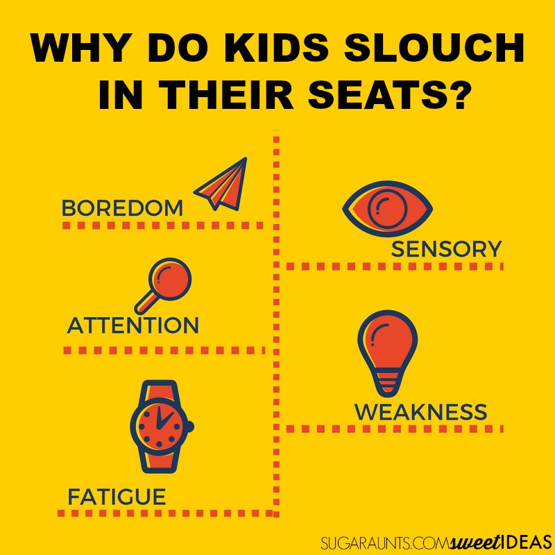 Sensory based reasons why kids slouch in their seats at school and at home.