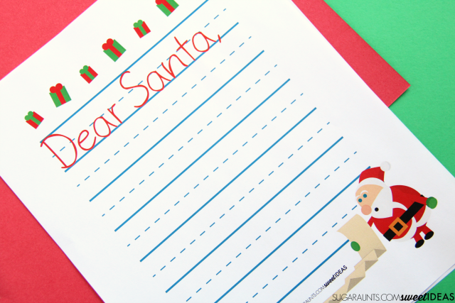 Work on handwriting with modified paper Christmas handwriting pack for kids.