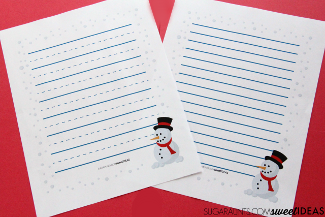 Bold lined paper and a modified paper Christmas handwriting pack