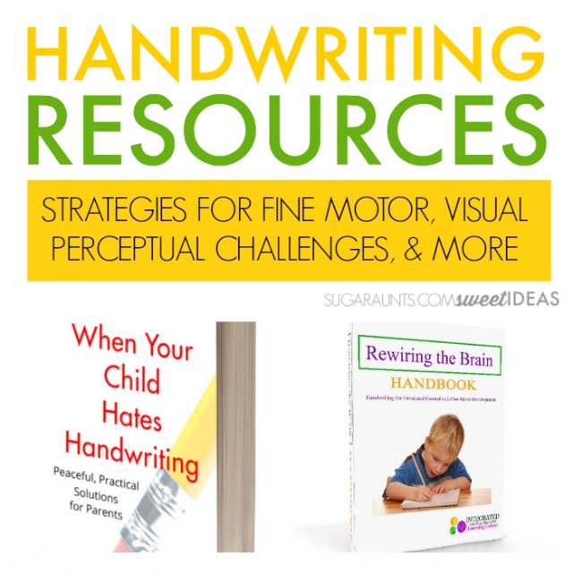 Handwriting resources for parents, teachers, therapists, and professionals who work with children with handwriting legibility challenges and sloppy writing.