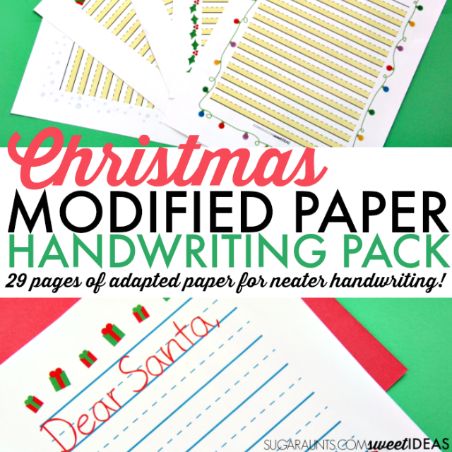  Color coded Christmas paper packet for handwriting needs.