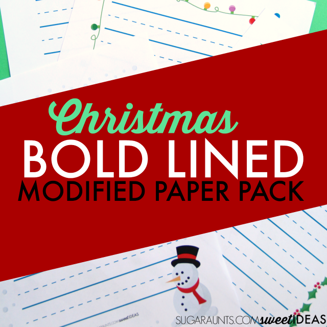 Utiliza este Pack de caligrafía navideña de papel modificado para trabajar la legibilidad y los problemas de escritura con los niños.
