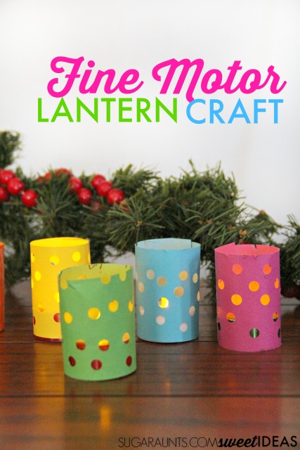 This is a great  fine motor lantern craft while working on fine motor skills like hand strength and scissor skills.
