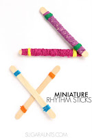 DIY rhythm sticks and activities for preschool aged kids