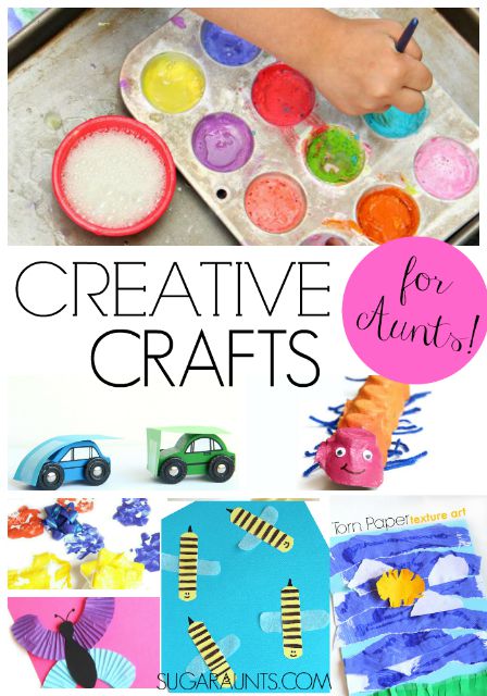 Creative play crafts, and activities for Aunts to do with nieces and nephews while building memories and having fun!