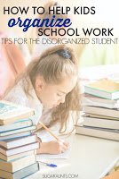 Organization tips for students in the classroom. So many ideas here from an Occupational Therapist on how to help kids with disorganization problems and help students with organizing their school work.