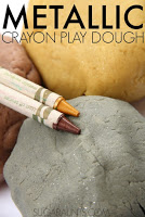  Metallic sparkly crayon play dough