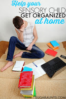 How to help disorganized kids get organized at home with homework and after school to evening time.