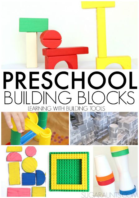 Preschool building blocks and building tools for learning and play
