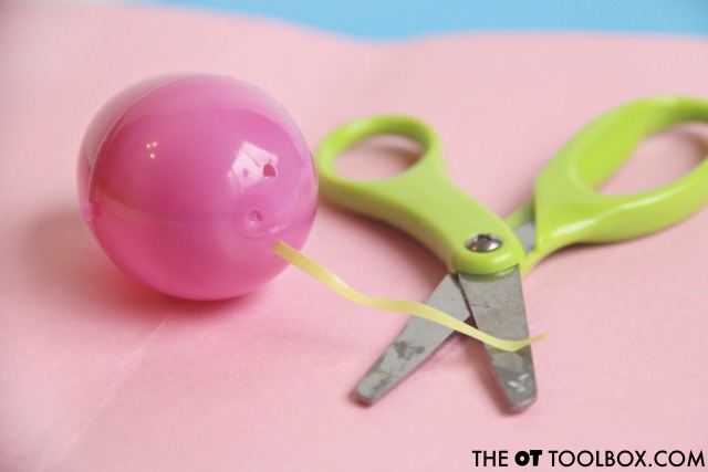 This Easter activities for kids doubles as a scissor skills activity to help kids cut with graded precision and accuracy. 
