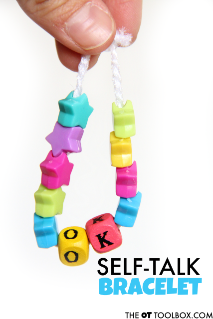 Teach kids positive self talk with these bracelets for helping with attention, self-confidence, self-esteem, and executive functioning skills.