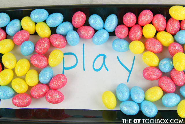 Help tactile learners with sight words using a sight word sensory tray