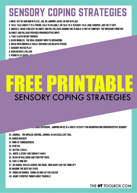 Try these sensory coping strategies to help kids with anxiety, stress, worries, or other issues.