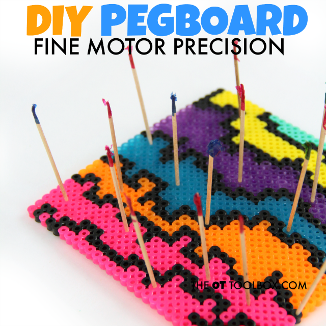 Kids will love this fine motor precision pegboard that works on fine motor skills needed for handwriting and other tasks.